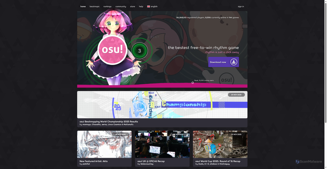 Security scan screenshot of https://osu.ppy.sh/