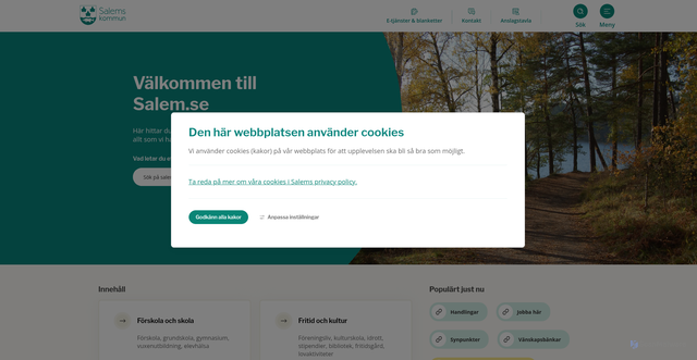Security scan screenshot of https://www.salem.se/