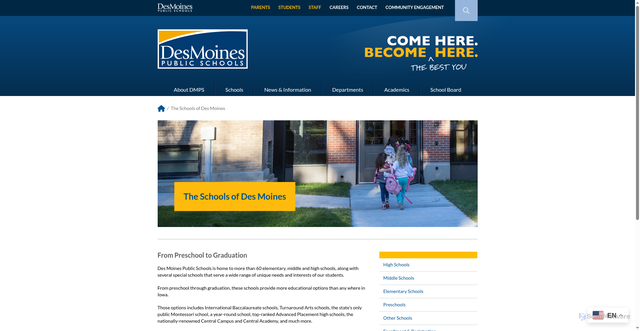 Security scan screenshot of https://www.dmschools.org/schools/