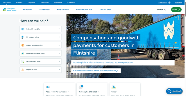 Security scan screenshot of https://www.dwrcymru.com/