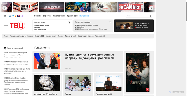 Security scan screenshot of https://tvc.ru