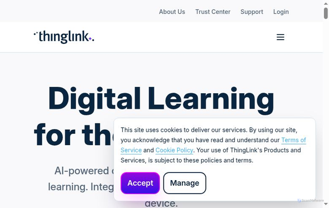 Security scan screenshot of https://thinglink.com