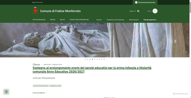 Security scan screenshot of https://www.comune.fubinemonferrato.al.it