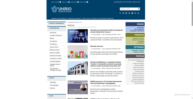 Security scan screenshot of https://www.unirio.br/