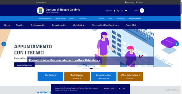 Security scan screenshot of https://www.reggiocal.it/