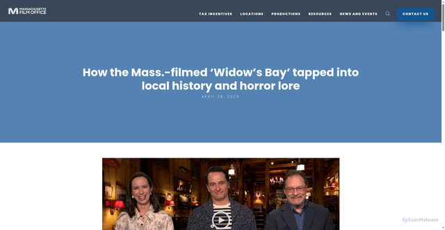 Security scan screenshot of https://mafilm.org/2026/04/28/how-the-mass-filmed-widows-bay-tapped-into-local-history-and-horror-lore/