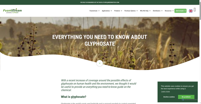 Security scan screenshot of https://www.weedingtech.com/blog/everything-you-need-to-know-about-glyphosate/
