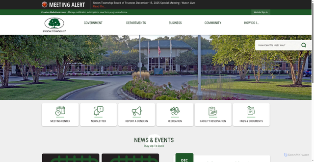 Security scan screenshot of https://utclermont.gov/