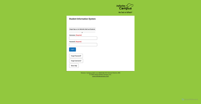 Security scan screenshot of https://mehlvillemo.infinitecampus.org