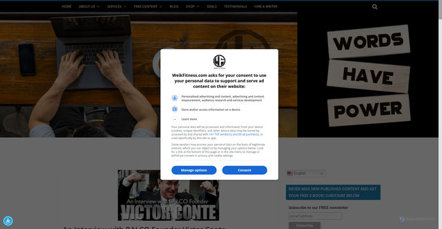 Security scan screenshot of https://www.weikfitness.com/interview-balco-founder-victor-conte/