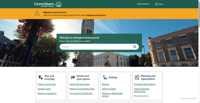 Security scan screenshot of https://www.gravesham.gov.uk/