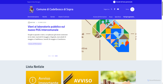 Security scan screenshot of https://comune.cadelbosco-di-sopra.re.it/