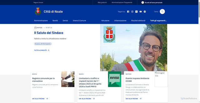 Security scan screenshot of https://www.comune.noale.ve.it/
