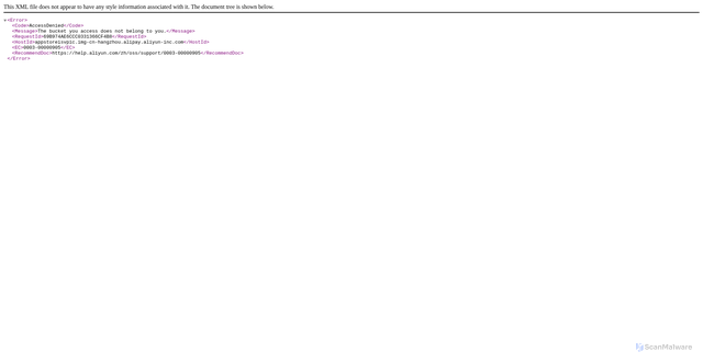 Security scan screenshot of https://appstoreisvpic.alipayobjects.com