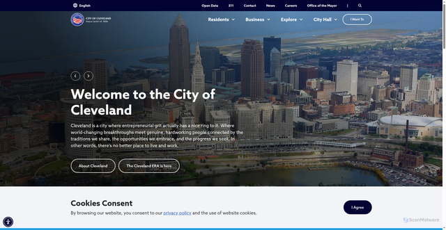 Security scan screenshot of https://www.clevelandohio.gov/