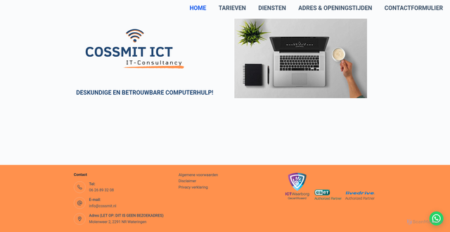 Security scan screenshot of https://cossmit.nu