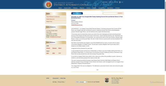 Security scan screenshot of https://da.lacounty.gov/media/news/son-charged-fatally-stabbing-parents-rob-and-michele-reiner-their-brentwood-home