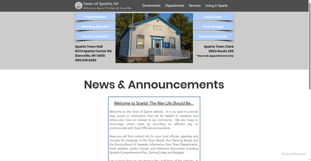 Security scan screenshot of https://www.sparta-ny.gov/