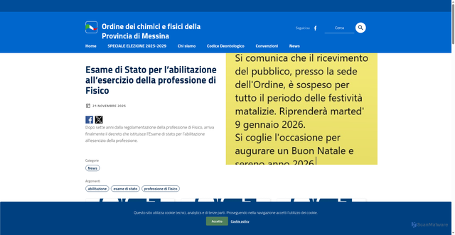 Security scan screenshot of https://www.chimicimessina.it/