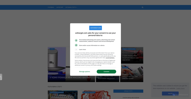 Security scan screenshot of https://avktarget.com