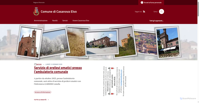 Security scan screenshot of https://www.comune.casanovaelvo.vc.it/