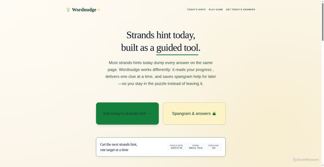 Security scan screenshot of https://wordnudge.org/