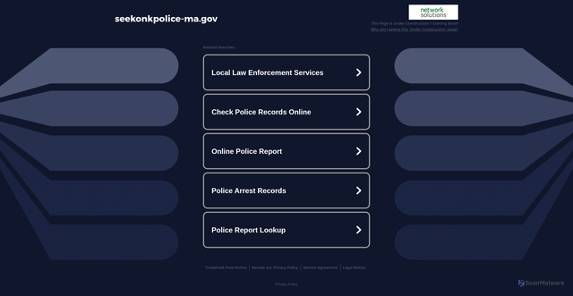Security scan screenshot of https://seekonkpolice-ma.gov/