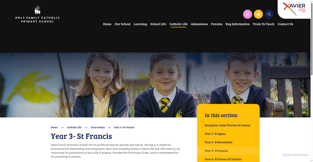 Security scan screenshot of https://www.holy-family.surrey.sch.uk/page/?title=Year+3-+St+Francis&pid=72