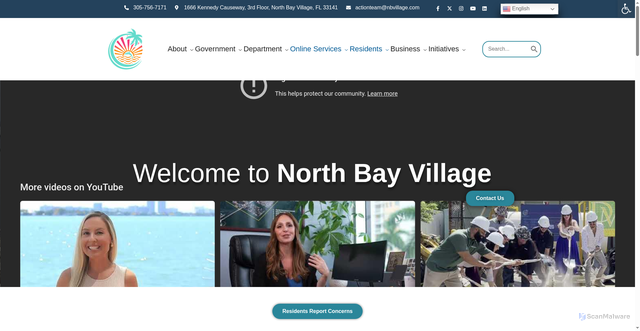 Security scan screenshot of https://northbayvillage-fl.gov/