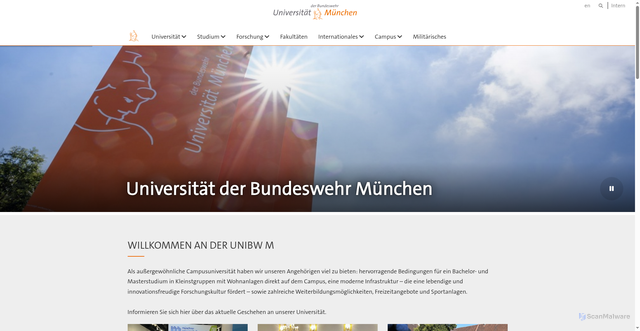 Security scan screenshot of https://www.unibw.de/home