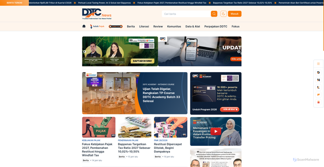 Security scan screenshot of https://news.ddtc.co.id