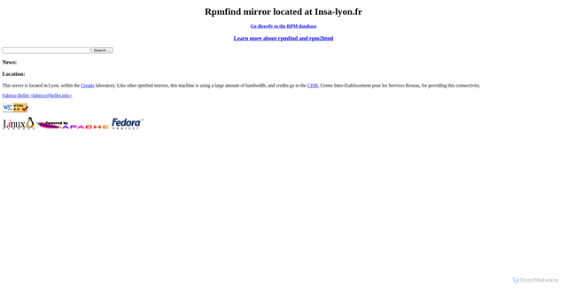 Security scan screenshot of https://rpmfind.net