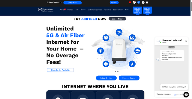 Security scan screenshot of https://www.speednetlte.com/