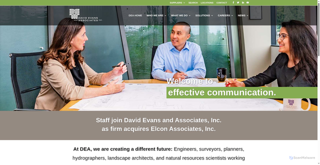 Security scan screenshot of https://www.deainc.com