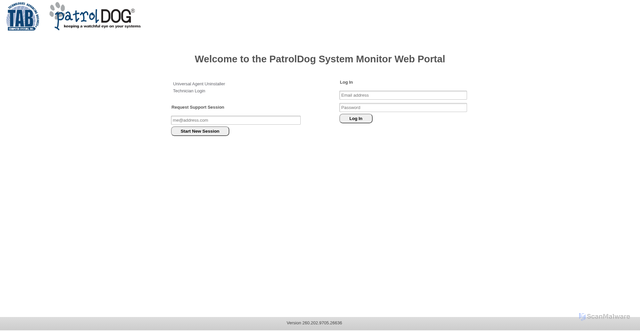 Security scan screenshot of https://msp.patroldog.com