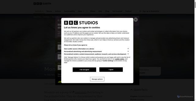 Security scan screenshot of https://www.bbcearth.com/factfiles/animals/mammals/monkey