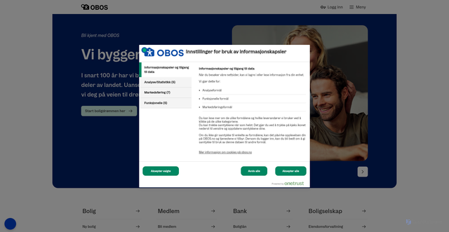 Security scan screenshot of https://www.obos.no/