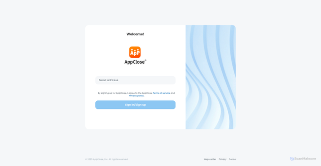 Security scan screenshot of https://web.appclose.com