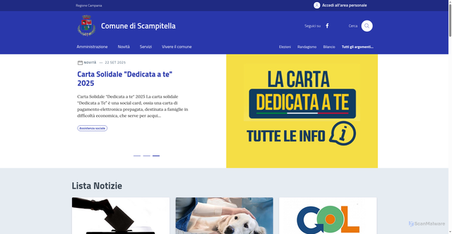 Security scan screenshot of https://comune.scampitella.av.it/