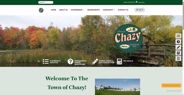 Security scan screenshot of https://townofchazyny.gov/