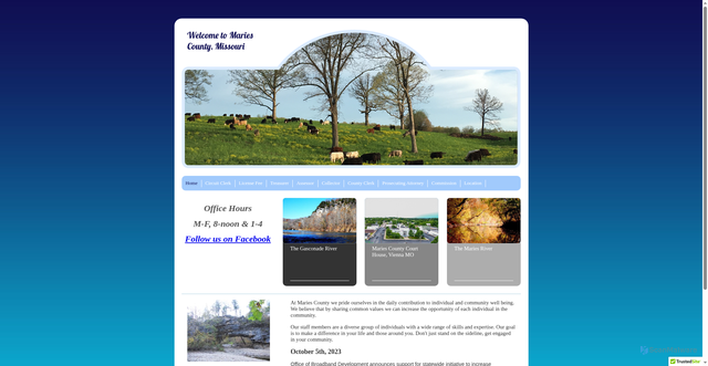 Security scan screenshot of https://mariescountymo.gov/