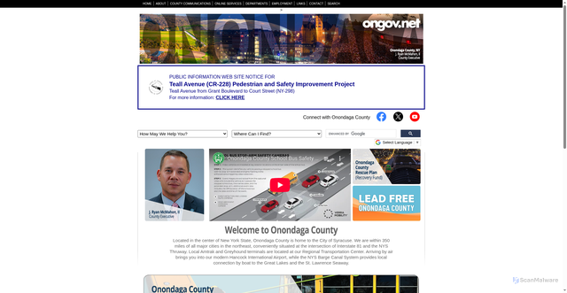 Security scan screenshot of http://ongov.net/