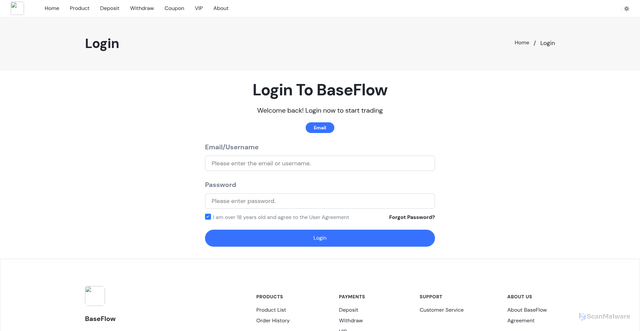 Security scan screenshot of http://baseflowcore.vip/