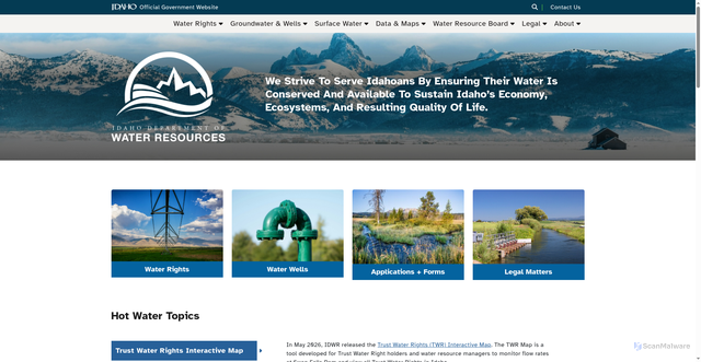 Security scan screenshot of https://idwr.idaho.gov