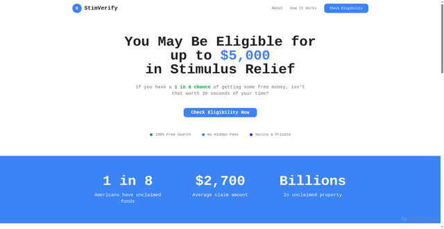 Security scan screenshot of https://stimverify.com/