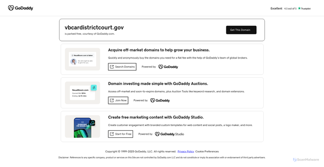 Security scan screenshot of https://vbcardistrictcourt.gov/
