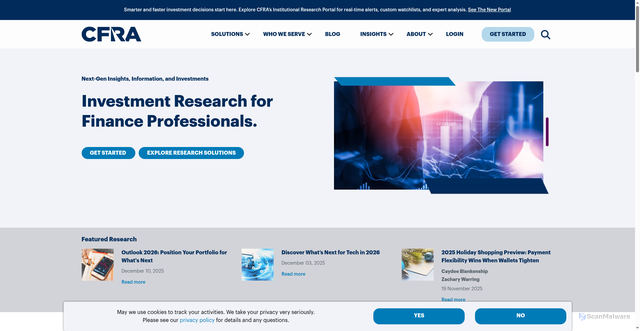 Security scan screenshot of https://cfraresearch.com