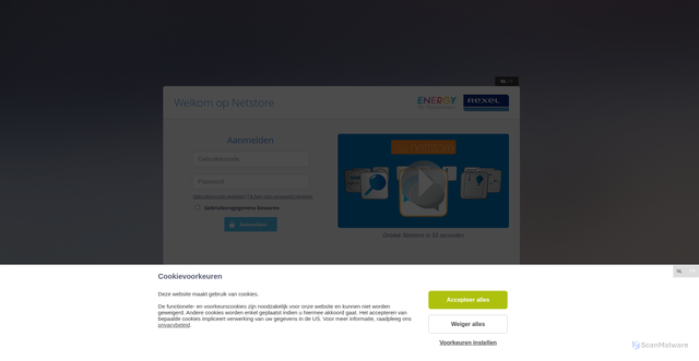 Security scan screenshot of https://netstore.rexel.be