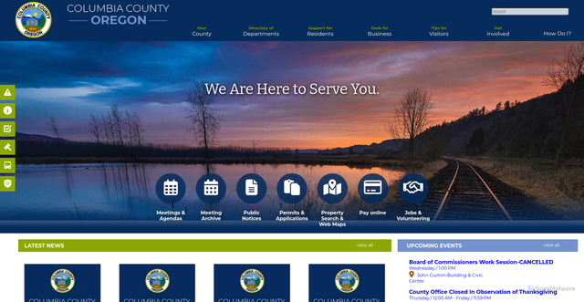 Security scan screenshot of https://www.columbiacountyor.gov/