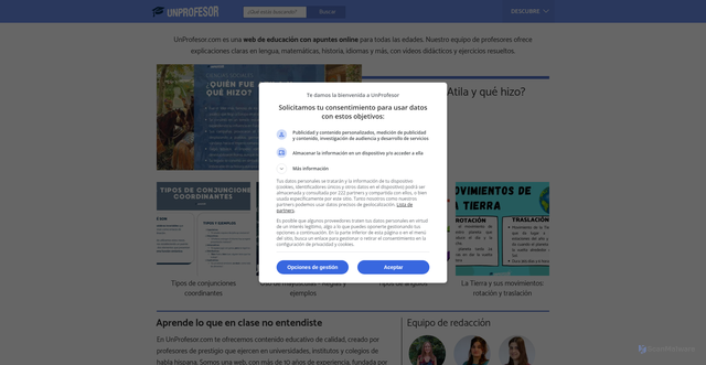 Security scan screenshot of https://unprofesor.com